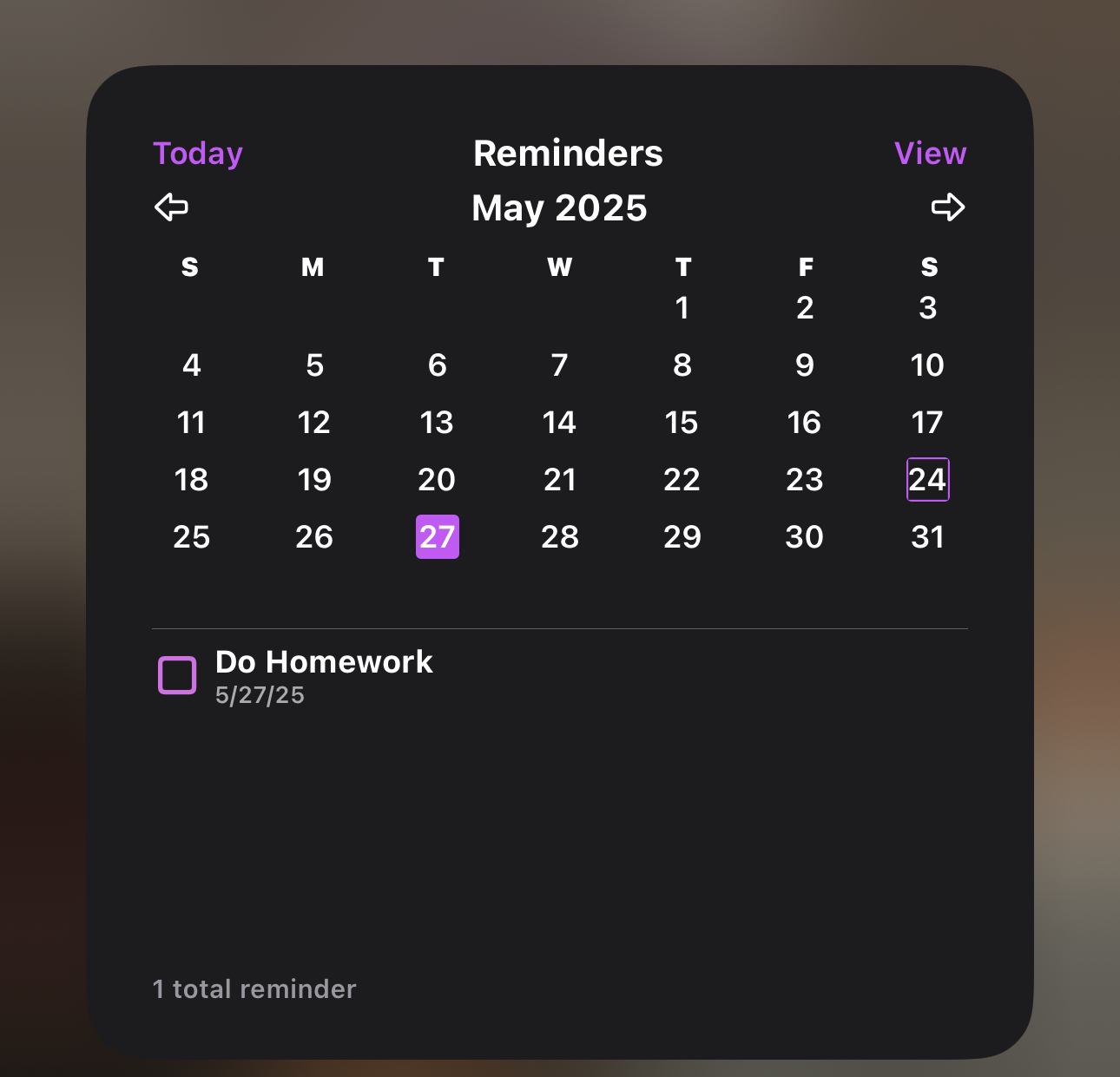DaySync Reminder Widget Preview